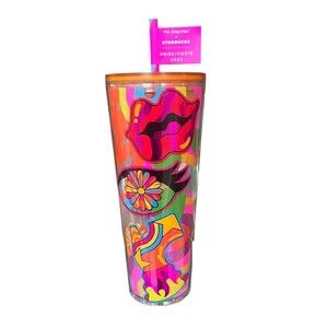 Starbucks 2023 Pride Glittered Tim Singleton Venti Cold Cup Tumbler, 24oz Lips